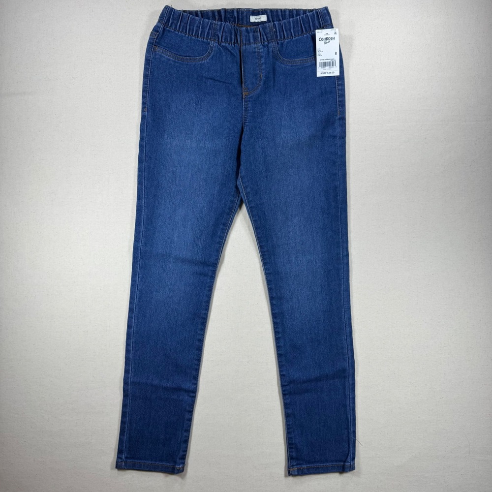 OshKosh Bgosh Girls Blue Denim Jeggings Pull On Skinny Pants Size 8 NWT